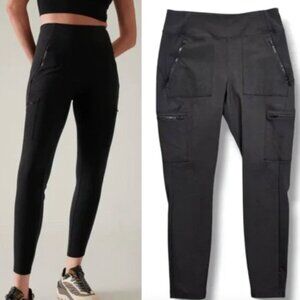 Athleta Headlands Hybrid Cargo Tight Womens 6 Tall Travel UPF 50 Pants Black